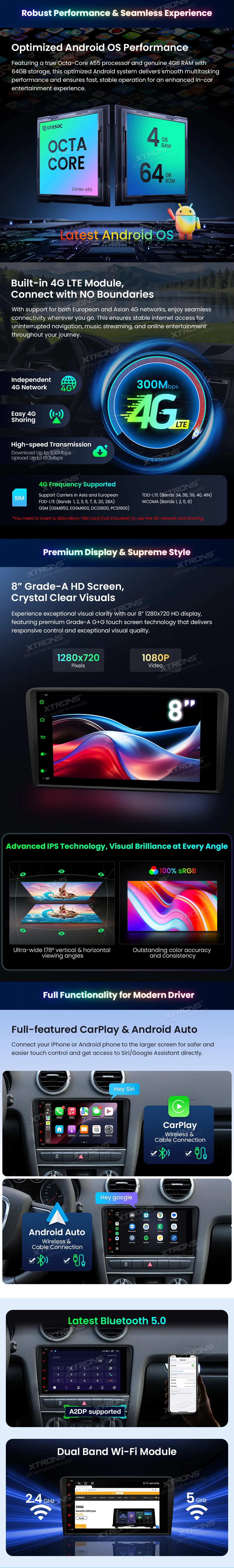 Audi A3 S3 RS3 | Android OS | 8 inch | 4GB/64GB/8Core | Multimedija Xtrons ID80A3AL