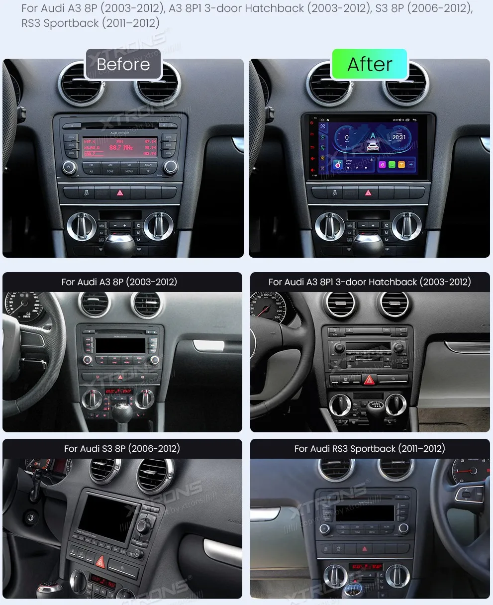 Audi A3 S3 RS3 | Android OS | 8 inch | 4GB/64GB/8Core | Multimedija Xtrons ID80A3AL