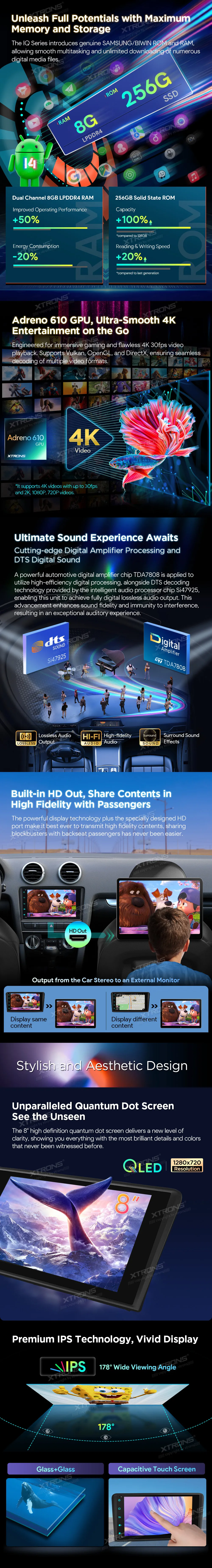 Audi A3 S3 RS3 | Android 14 | 8 inch QLED | 8GB/256GB/8Core Snapdragon 665  | Multimedija Xtrons IQ84A3AP