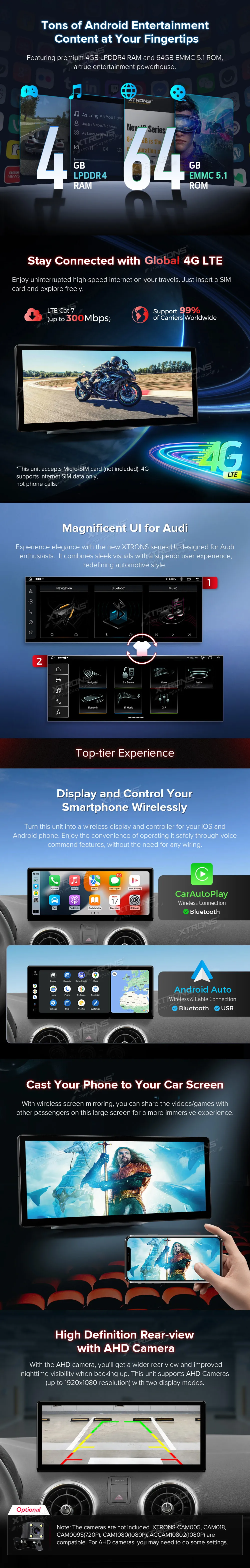 Audi A1 MMI 3G/3G+/RMC  | Android OS | 12.3 inch | 4GB/64GB/8Core | Multimedija Xtrons QLA23A1