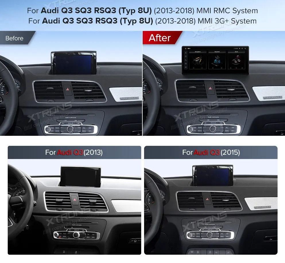 Audi Q3 MMI 3G+/RMC  | Android OS | 12.3 inch | 4GB/64GB/8Core | Multimedija Xtrons QLA23Q3