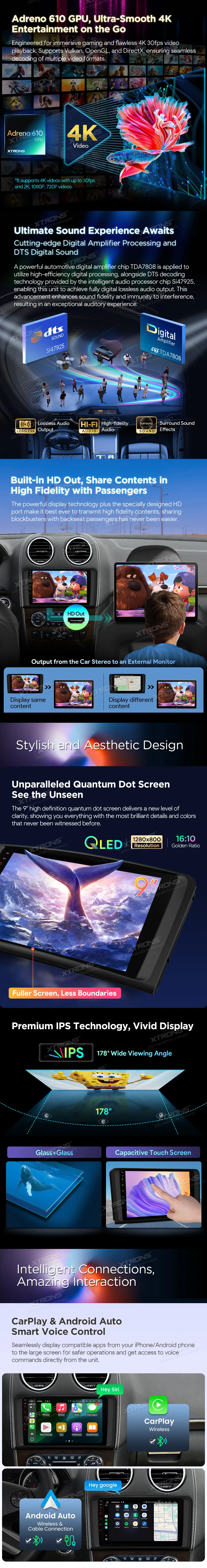 MB ML W164 / GL X164 | Android 14 | 9 inch QLED | 8GB/256GB/8Core Snapdragon 665 | Multimedija Xtrons IQP94M164P