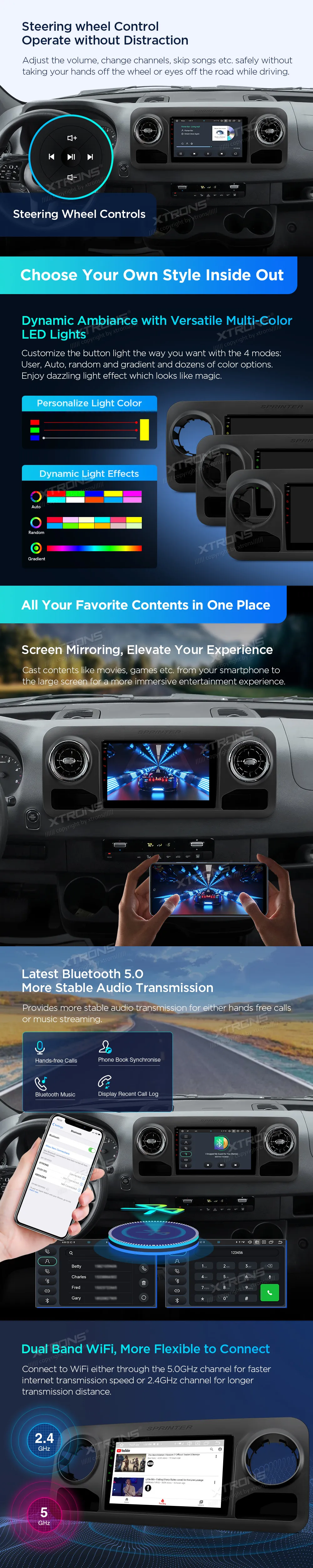 Mercedes-Benz Sprinter 2018-2022 | Android 14 | 10.1 inch | 4GB/64GB/8Core | Multimedija Xtrons PXP14MSPGDAB