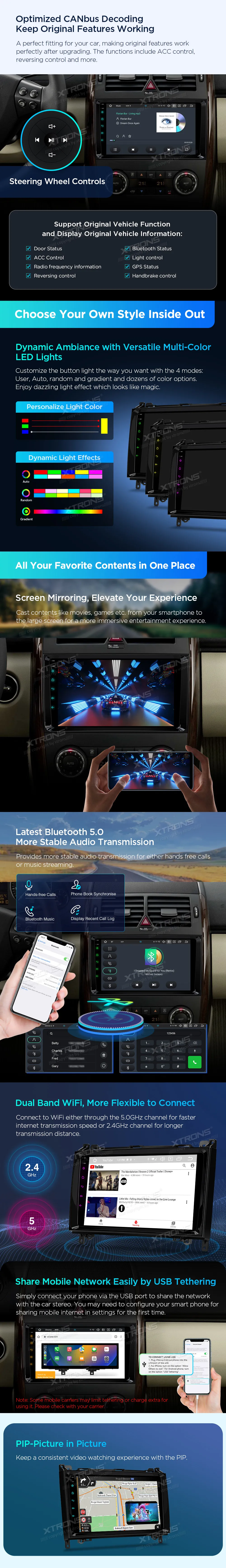 VW Crafter MB A / B / Vito / Sprinter | Android 14 | 9 inch | 4GB/64GB/8Core | Multimedija Xtrons PXP94M245GDAB